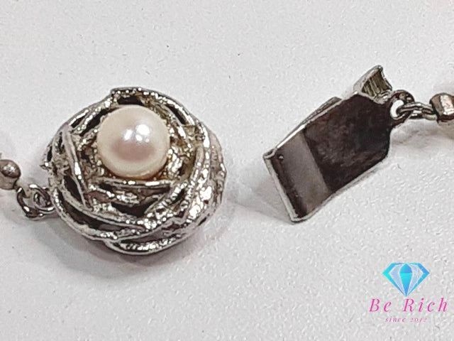 パール 真珠 7.5 - 8mm 珠 デザイン ネックレス ペンダント シルバー SILVER 宝石 ジュエリー アクセサリー パーティ フォーマル 【中古】【送料無料】dgs4177