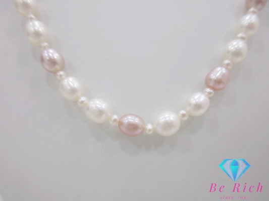 淡水 パール 真珠 デザイン ネックレス ペンダント ホワイト系 ピンク系 シルバー SILVER ジュエリー アクセサリー 【中古】【送料無料】dgs4237