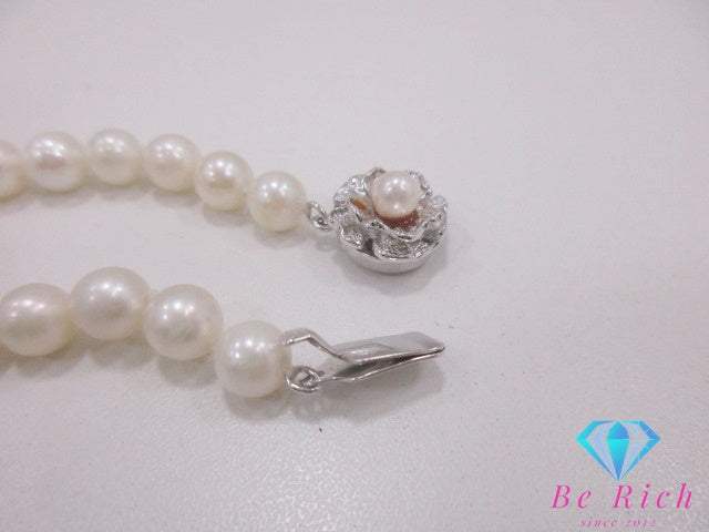 パール 真珠 7mm - 7.5mm 珠 ネックレス ペンダント SILVER シルバー ジュエリー アクセサリー パーティ フォーマル 【中古】【送料無料】dgs4272