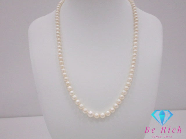 パール 真珠 3 - 6 mm 珠 デザイン ネックレス ペンダント SILVER シルバー SV 宝石 ジュエリー アクセサリー パーティ フォーマル 【中古】【送料無料】dgs4291