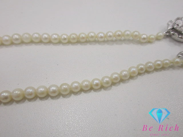 パール 真珠 3 - 6 mm 珠 デザイン ネックレス ペンダント SILVER シルバー SV 宝石 ジュエリー アクセサリー パーティ フォーマル 【中古】【送料無料】dgs4291