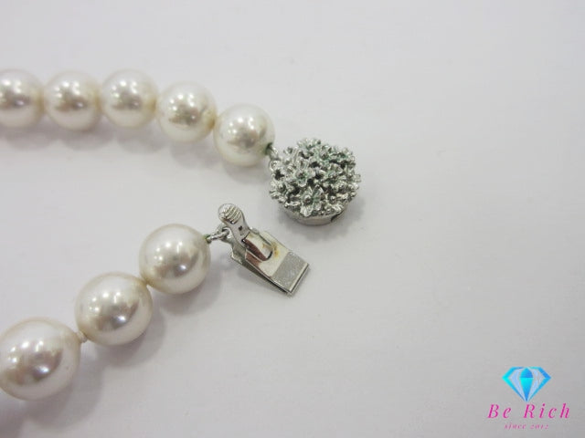 フェイクパール 8mm 珠 デザイン ネックレス ペンダント シルバー SILVER 宝石 ジュエリー アクセサリー パーティ フォーマル 【中古】【送料無料】dgs4327
