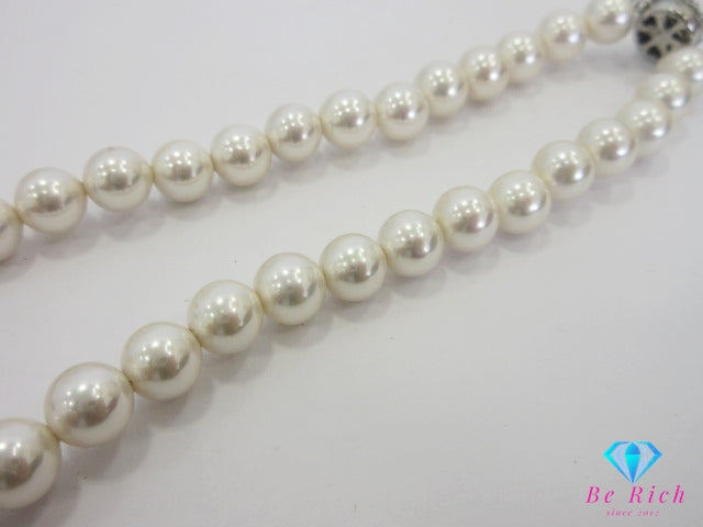 フェイクパール 8mm 珠 デザイン ネックレス ペンダント シルバー SILVER 宝石 ジュエリー アクセサリー パーティ フォーマル 【中古】【送料無料】dgs4327