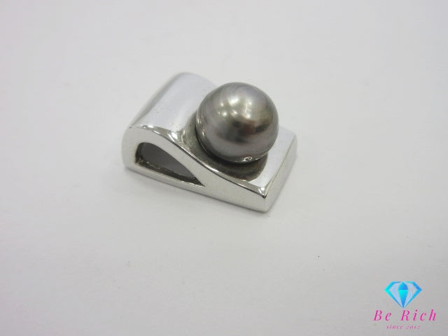 SV シルバー パール 真珠 10mm 珠 付 デザイン ネックレス ペンダント トップ ヘッド トリートメント SILVER ジュエリー アクセサリー 【中古】【送料無料】dgs4375