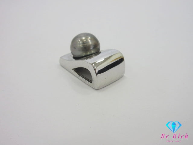 SV シルバー パール 真珠 10mm 珠 付 デザイン ネックレス ペンダント トップ ヘッド トリートメント SILVER ジュエリー アクセサリー 【中古】【送料無料】dgs4375