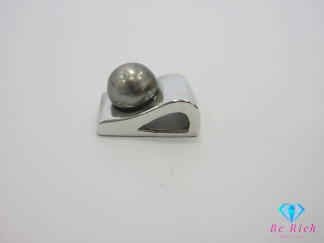 SV シルバー パール 真珠 10mm 珠 付 デザイン ネックレス ペンダント トップ ヘッド トリートメント SILVER ジュエリー アクセサリー 【中古】【送料無料】dgs4375
