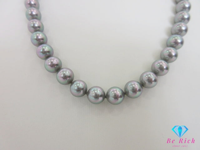 フェイクパール 8mm 珠 デザイン ネックレス ペンダント シルバー SILVER グレー系 宝石 ジュエリー アクセサリー パーティ フォーマル 【中古】【送料無料】dgs4390