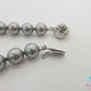 フェイクパール 8mm 珠 デザイン ネックレス ペンダント シルバー SILVER グレー系 宝石 ジュエリー アクセサリー パーティ フォーマル 【中古】【送料無料】dgs4390