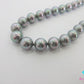 フェイクパール 8mm 珠 デザイン ネックレス ペンダント シルバー SILVER グレー系 宝石 ジュエリー アクセサリー パーティ フォーマル 【中古】【送料無料】dgs4390