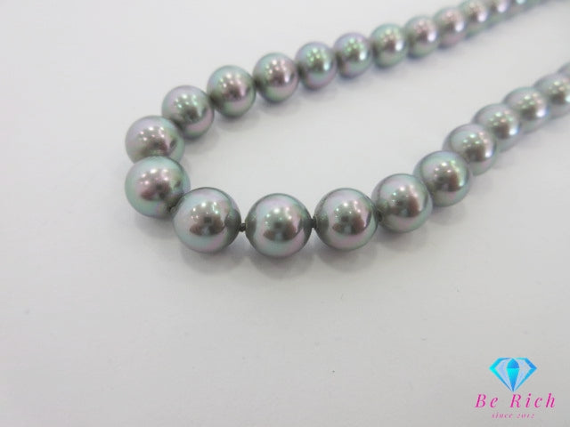 フェイクパール 8mm 珠 デザイン ネックレス ペンダント シルバー SILVER グレー系 宝石 ジュエリー アクセサリー パーティ フォーマル 【中古】【送料無料】dgs4390