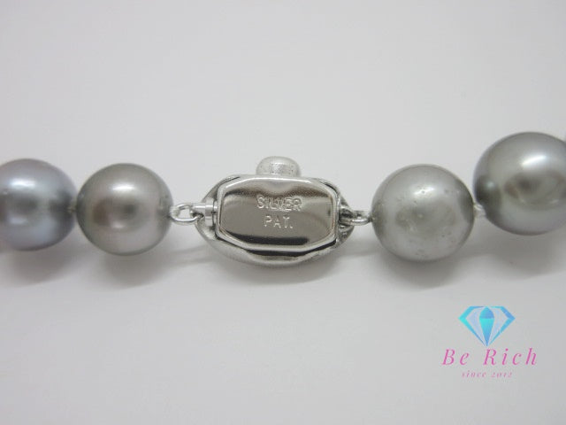 黒蝶真珠 パール 真珠 9.5 - 11.5mm 珠 パール ネックレス ペンダント シルバー SILVER SV 宝石 ジュエリー アクセサリー パーティ フォーマル 【中古】【送料無料】dgs4401