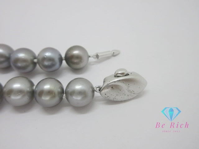 黒蝶真珠 パール 真珠 9.5 - 11.5mm 珠 パール ネックレス ペンダント シルバー SILVER SV 宝石 ジュエリー アクセサリー パーティ フォーマル 【中古】【送料無料】dgs4401