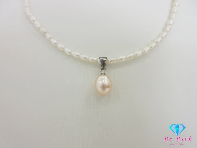 淡水 ライス パール 真珠 デザイン ネックレス ペンダント SILVER 925 シルバー ジュエリー アクセサリー パーティ フォーマル 【中古】【送料無料】dgs4478