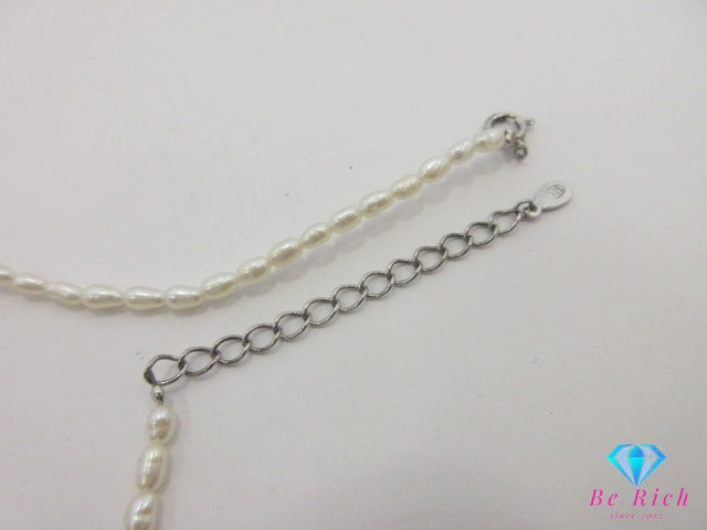 淡水 ライス パール 真珠 デザイン ネックレス ペンダント SILVER 925 シルバー ジュエリー アクセサリー パーティ フォーマル 【中古】【送料無料】dgs4478