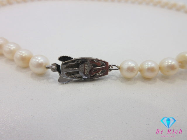 真珠 パール 6 mm 珠 デザイン ネックレス SILVER シルバー ジュエリー アクセサリー パーティ フォーマル 【中古】【送料無料】dgs4652