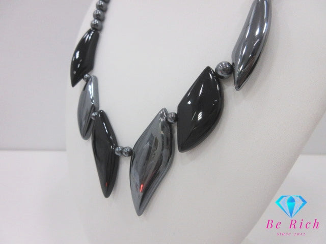 カラーストーン デザイン ネックレス ペンダント 黒 ブラック系 SILVER シルバー SV 宝石 ジュエリー アクセサリー パーティ フォーマル 【中古】【送料無料】dgs4667