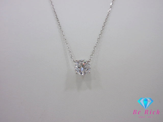 シルバー SV 925 一粒 キュービック ジルコニア 付 デザイン ネックレス ペンダント ジュエリー アクセサリー CZ SILVER  【中古】【送料無料】dgs4670