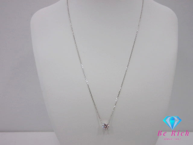 シルバー SV 925 一粒 キュービック ジルコニア 付 デザイン ネックレス ペンダント ジュエリー アクセサリー CZ SILVER  【中古】【送料無料】dgs4670