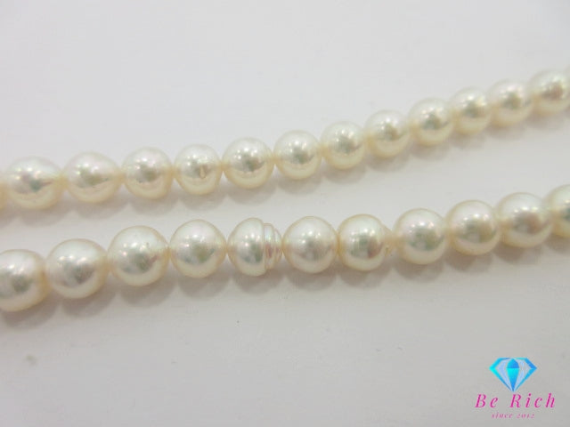 セミ バロック セミ ラウンド パール 真珠 7 - 7.5mm 珠 ネックレス ペンダント SILVER シルバー ジュエリー アクセサリー パーティ フォーマル 【中古】【送料無料】dgs4685
