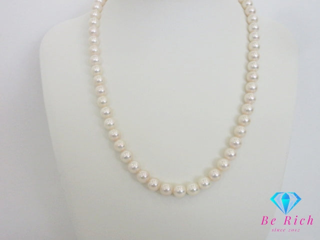 真珠 パール 7 mm 珠 デザイン ネックレス SILVER シルバー ジュエリー アクセサリー パーティ フォーマル 【中古】【送料無料】dgs4687