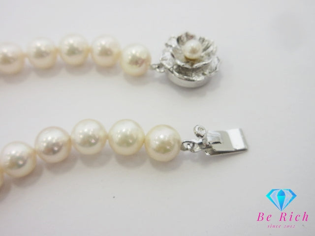 真珠 パール 7 mm 珠 デザイン ネックレス SILVER シルバー ジュエリー アクセサリー パーティ フォーマル 【中古】【送料無料】dgs4687