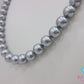 シルバーグレー系 フェイク パール 8mm 珠 デザイン ネックレス SILVER シルバー パーティ フォーマル ジュエリー アクセサリー ペンダント イミテーション  【中古】【送料無料】 dgs4716
