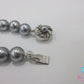 シルバーグレー系 フェイク パール 8mm 珠 デザイン ネックレス SILVER シルバー パーティ フォーマル ジュエリー アクセサリー ペンダント イミテーション  【中古】【送料無料】 dgs4716