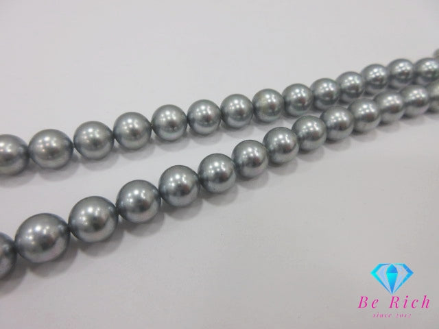 シルバーグレー系 フェイク パール 8mm 珠 デザイン ネックレス SILVER シルバー パーティ フォーマル ジュエリー アクセサリー ペンダント イミテーション  【中古】【送料無料】 dgs4716