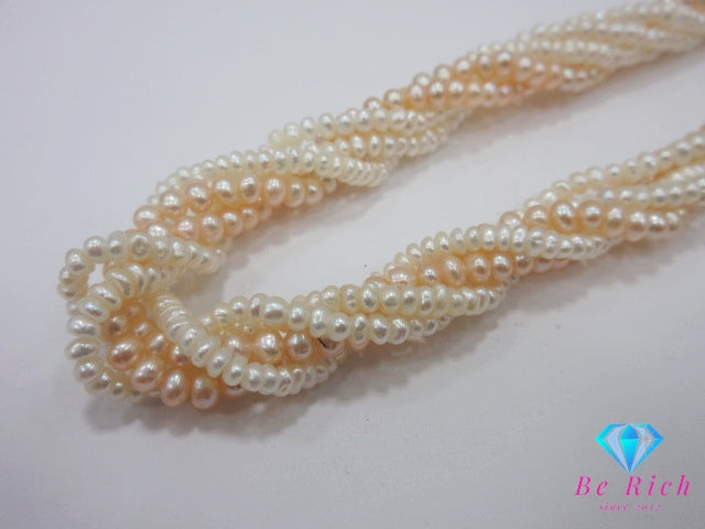ベビー パール 3 - 4 mm ツイスト デザイン ネックレス ペンダント ピンク ホワイト 白 系 SILVER シルバー SV 宝石 ジュエリー アクセサリー パーティ フォーマル 【中古】【送料無料】dgs4737