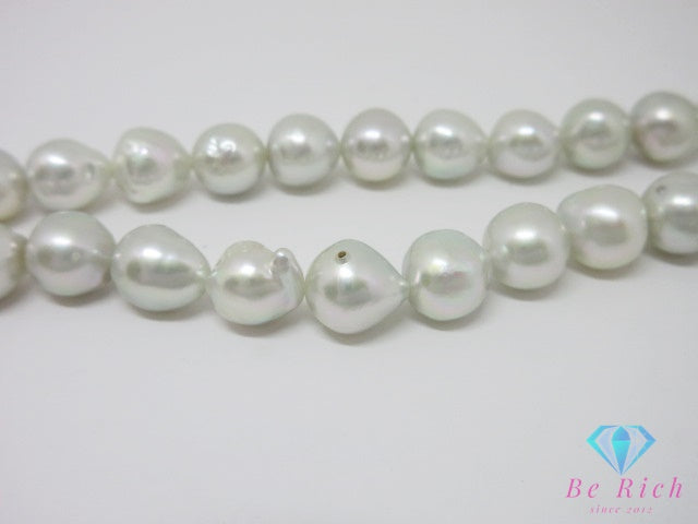 真珠 セミバロック パール 7 - 9 mm 珠 デザイン ネックレス SILVER シルバー ジュエリー アクセサリー パーティ フォーマル 【中古】【送料無料】dgs4760