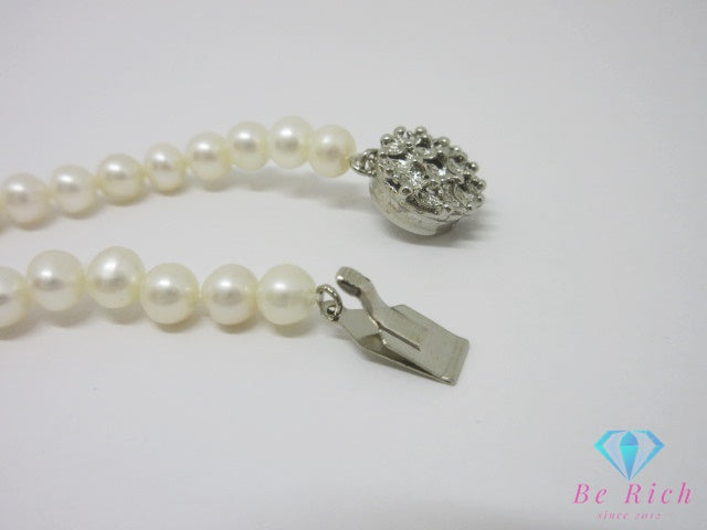 パール 真珠 5 mm 珠 ネックレス ペンダント イヤリング セット SILVER シルバー ジュエリー アクセサリー パーティ フォーマル 【中古】【送料無料】dgs4919