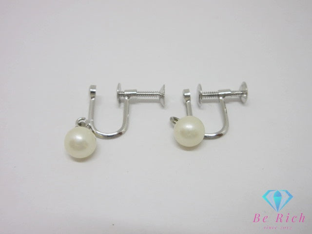 パール 真珠 5 mm 珠 ネックレス ペンダント イヤリング セット SILVER シルバー ジュエリー アクセサリー パーティ フォーマル 【中古】【送料無料】dgs4919