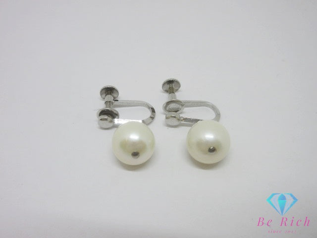 パール 真珠 8 - 9 mm 珠 ネックレス ペンダント イヤリング セット SILVER シルバー ジュエリー アクセサリー パーティ フォーマル 【中古】【送料無料】dgs5065