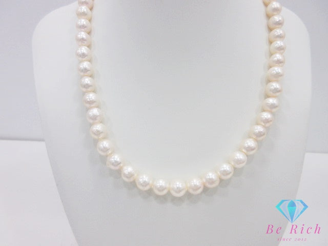 真珠 パール 8 mm 珠 デザイン ネックレス SILVER シルバー ジュエリー アクセサリー パーティ フォーマル 【中古】【送料無料】dgs5160