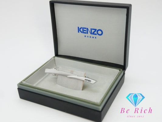 ケンゾー KENZO ネクタイピン タイクリップ ワニロ式 シルバー メッキ ロゴ タイピン ビジネス スーツ 小物  【中古】【送料無料】 h1217