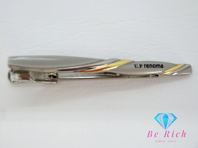 レノマ U.P renoma ネクタイピン カフス セット シルバー ゴールド  メッキ タイクリップ ワニロ式 タイピン カフリンクス カフスボタン ビジネス スーツ 小物  【中古】【送料無料】 h1218