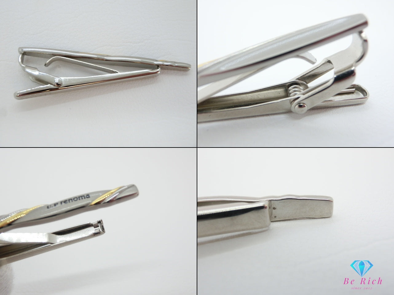 レノマ U.P renoma ネクタイピン カフス セット シルバー ゴールド  メッキ タイクリップ ワニロ式 タイピン カフリンクス カフスボタン ビジネス スーツ 小物  【中古】【送料無料】 h1218