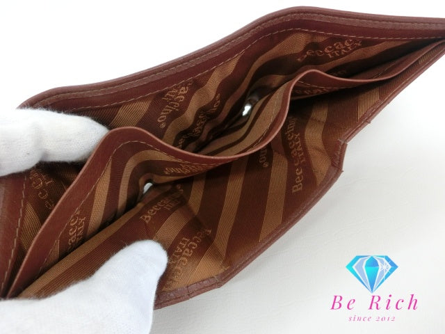 ベカチーノ BECCACCINO 三つ折り財布 札入れ 1122 ブラウン 茶 レザー コンパクト ウォレット ミニ 財布 二つ折り財布 小銭入れなし ベッカチーノ 【中古】【送料無料】 h1447