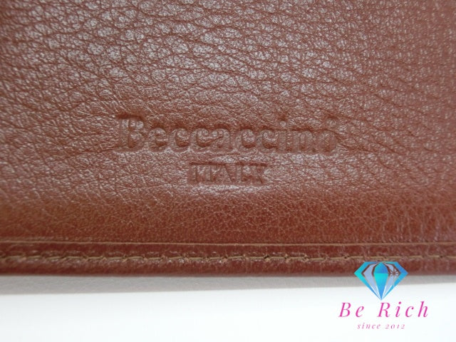 ベカチーノ BECCACCINO 三つ折り財布 札入れ 1122 ブラウン 茶 レザー コンパクト ウォレット ミニ 財布 二つ折り財布 小銭入れなし ベッカチーノ 【中古】【送料無料】 h1447
