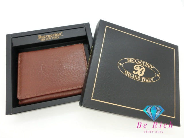 ベカチーノ BECCACCINO 三つ折り財布 札入れ 1122 ブラウン 茶 レザー コンパクト ウォレット ミニ 財布 二つ折り財布 小銭入れなし ベッカチーノ 【中古】【送料無料】 h1447
