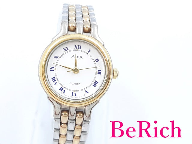 セイコー SEIKO アルバ レディース 腕時計 V233-0730 ホワイト 白 文字盤 SS ブレス クォーツ QZ ウォッチ ALBA 【中古】【送料無料】 ht1414
