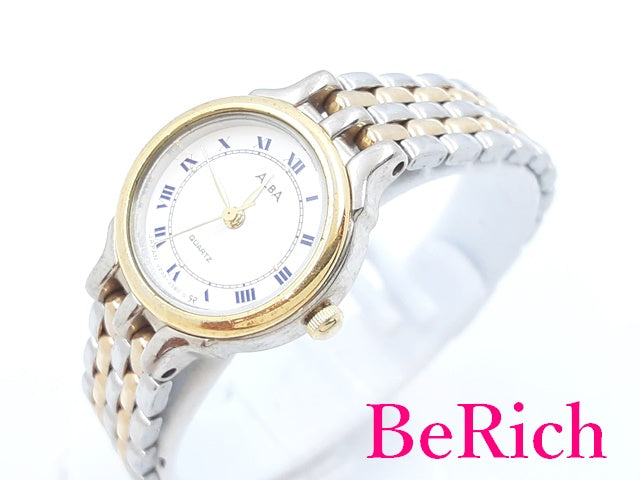 セイコー SEIKO アルバ レディース 腕時計 V233-0730 ホワイト 白 文字盤 SS ブレス クォーツ QZ ウォッチ ALBA 【中古】【送料無料】 ht1414