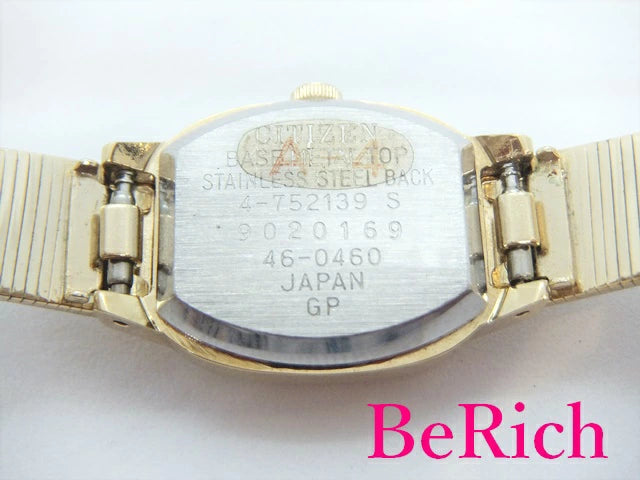 シチズン CITIZEN レディース 腕時計 4-752139 ゴールド 文字盤 SS アナログ クォーツ QZ ウォッチ 【中古】【送料無料】 ht3838