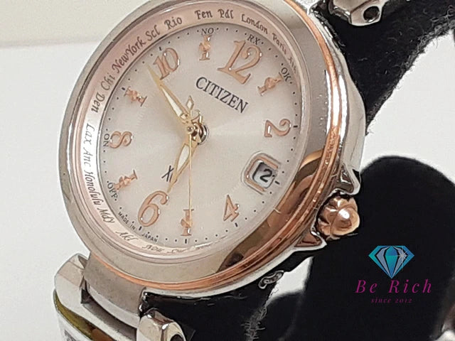 シチズン CITIZEN クロスシー XC エコ ドライブ レディース 腕時計 H246-T023908 白 ホワイト ピンク ゴールド SS GP ブレス 電波 ソーラー アナログ クォーツ QZ ウォッチ 【中古】【送料無料】 ht4050