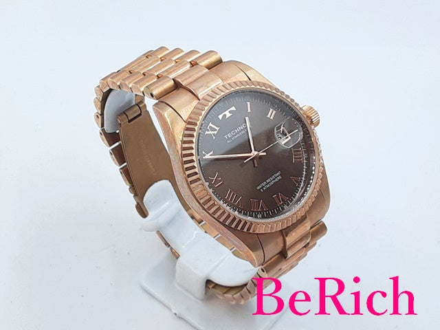 テクノス TECHNOS メンズ 腕時計 デイト T9469 ブロンズ ブラウン 茶