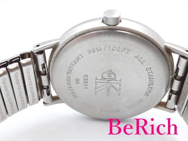 カルバンクライン Calvin Klein メンズ腕時計 K3311 黒 ブラック 文字盤 SS ブレス CK ロゴ アナログ クォーツ QZ ウォッチ 【中古】【送料無料】 ht4535