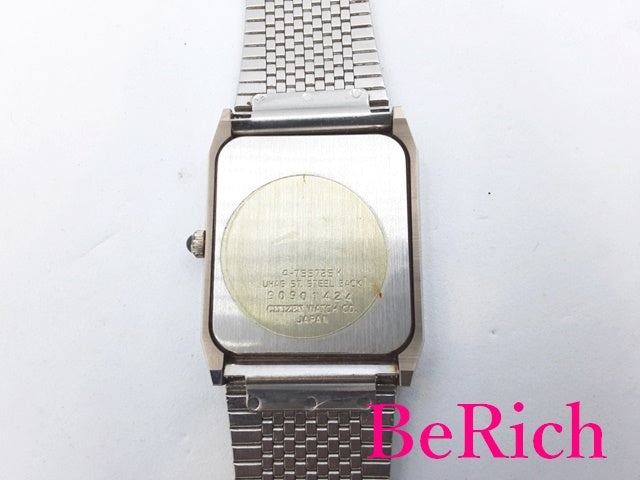 シチズン CITIZEN エクシード メンズ 腕時計 4-795725 黒 ブラック 文字盤 SS ブレス アナログ クォーツ QZ ウォッチ EXCEED  【中古】【送料無料】 ht4573