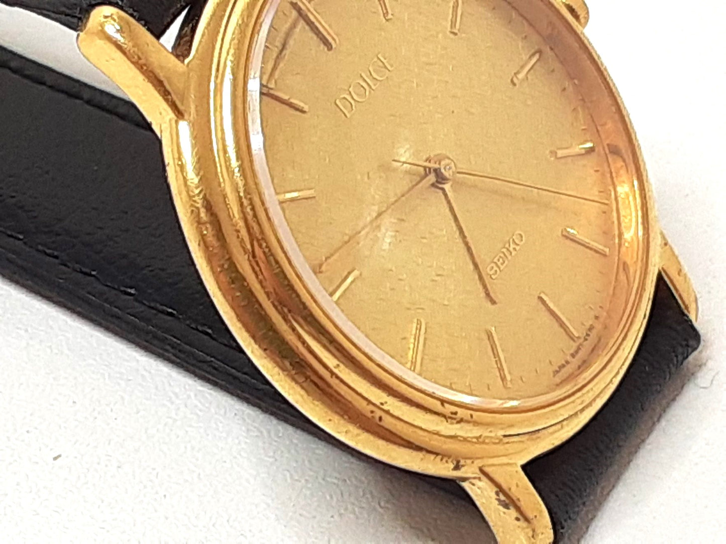 セイコー SEIKO ドルチェ メンズ 腕時計 8N41-6290 ゴールド ブラック 黒 SS GP レザー ブレス アナログ クォーツ QZ ウォッチ DOLCHE 【中古】【送料無料】 ht4743