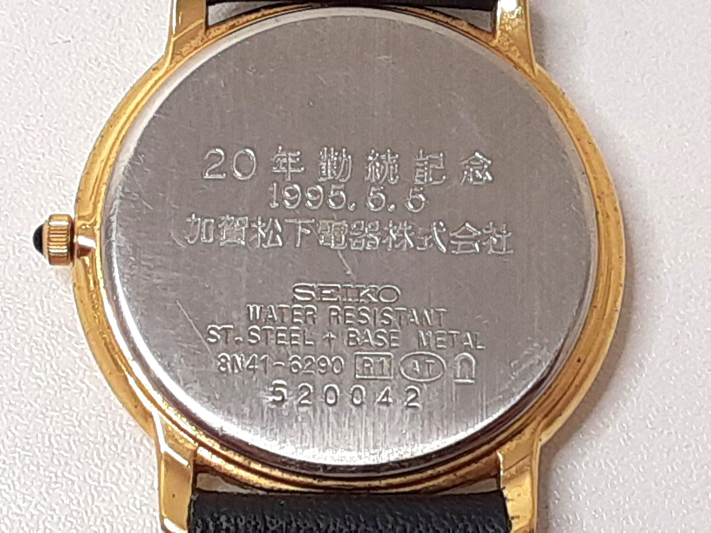 セイコー SEIKO ドルチェ メンズ 腕時計 8N41-6290 ゴールド ブラック 黒 SS GP レザー ブレス アナログ クォーツ QZ ウォッチ DOLCHE 【中古】【送料無料】 ht4743
