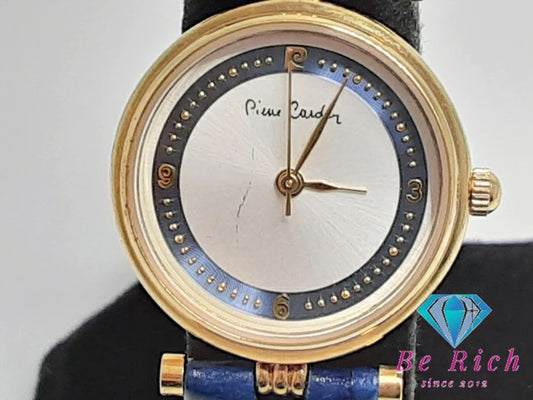 ピエールカルダン PIERRE CARDIN レディース 腕時計 シルバー ブルー 青 SS レザー アナログ クォーツ QZ ウォッチ  【中古】【送料無料】ht4864